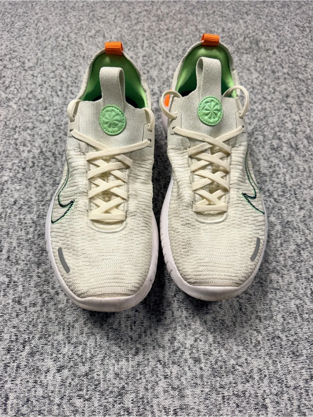 Womens Cream & Green Athletic Shoes